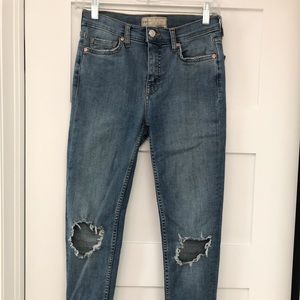 Free People Distressed Skinny Jeans